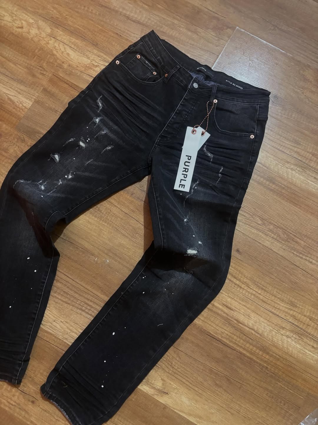 PURPLE Brand Black Paint Splash Jeans