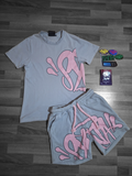 Комплект Syna World T-Shirt & Shorts Grey/Pink - Размер XS (Става и за S) - Чисто нов
