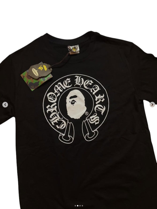 BAPE x Chrome Hearts Style Tee – Black