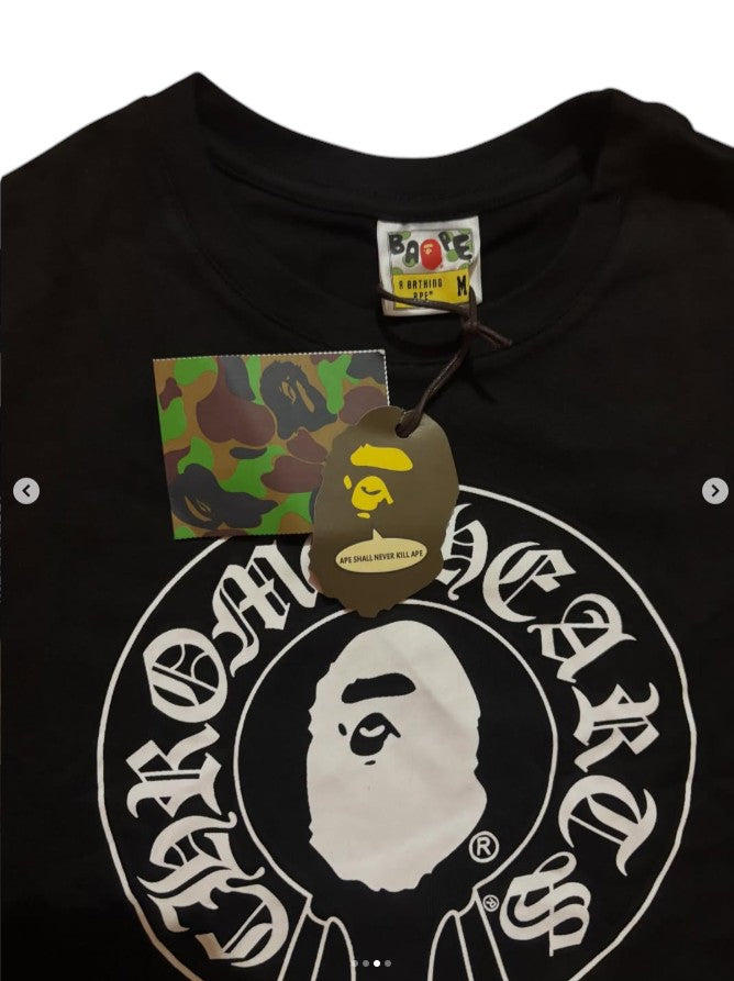 BAPE x Chrome Hearts Style Tee – Black