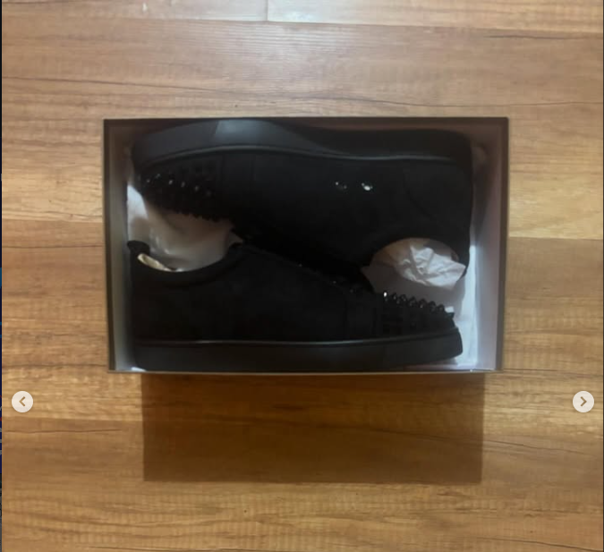 Christian Louboutin Black Spiked Sneakers – Premium Designer Shoes with Red Sole