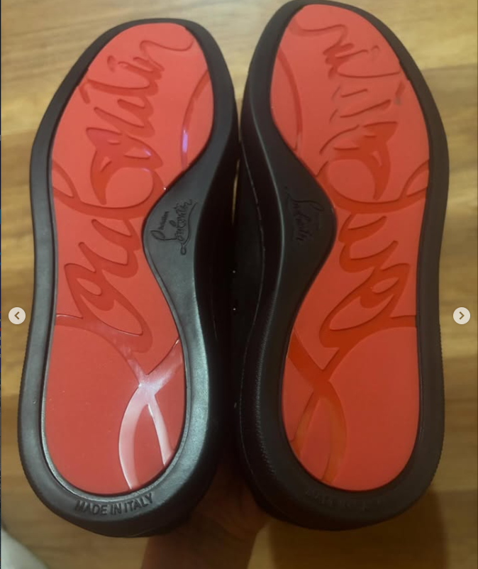 Christian Louboutin Black Spiked Sneakers – Premium Designer Shoes with Red Sole